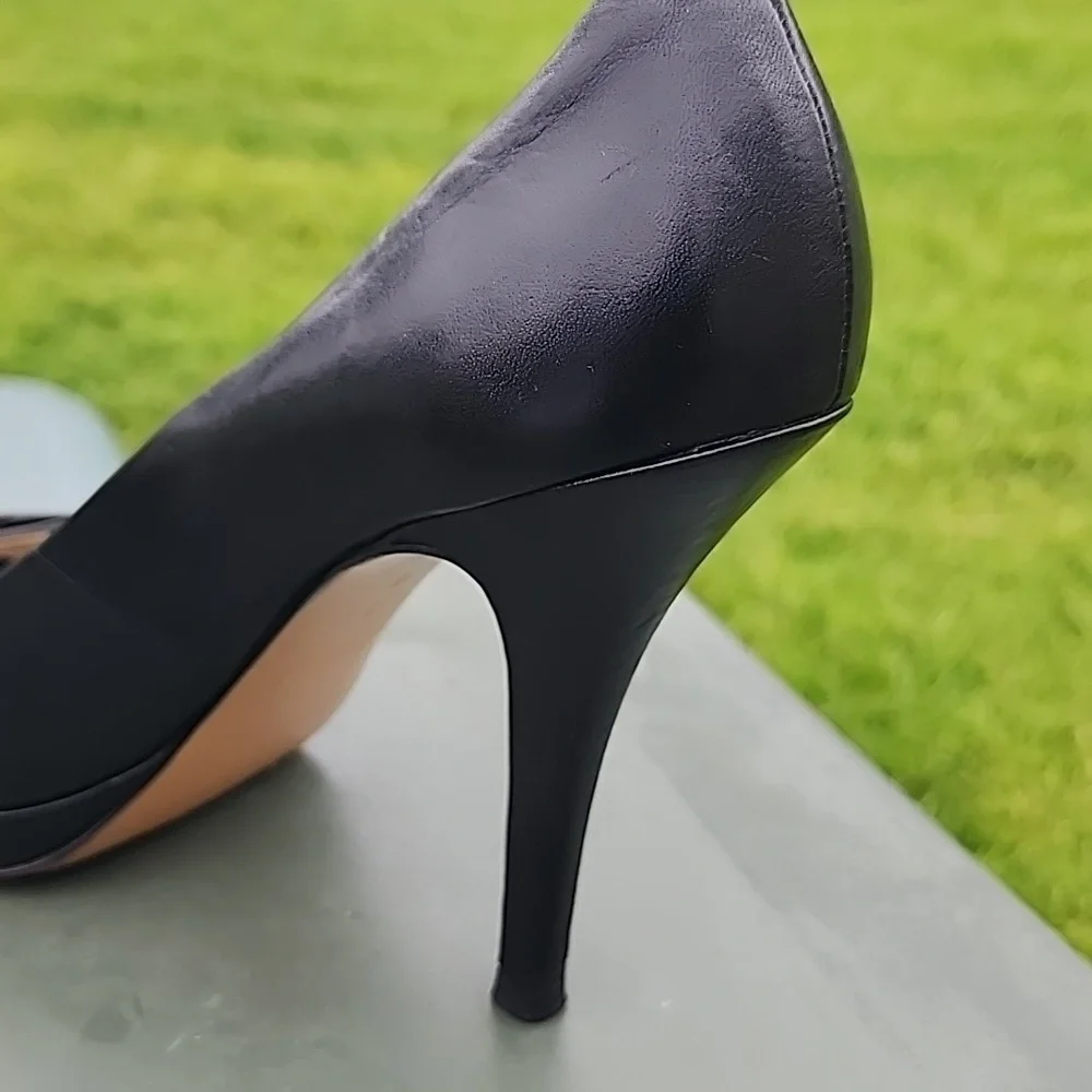 Coach Black Aliya Peep Toe Heels Pumps